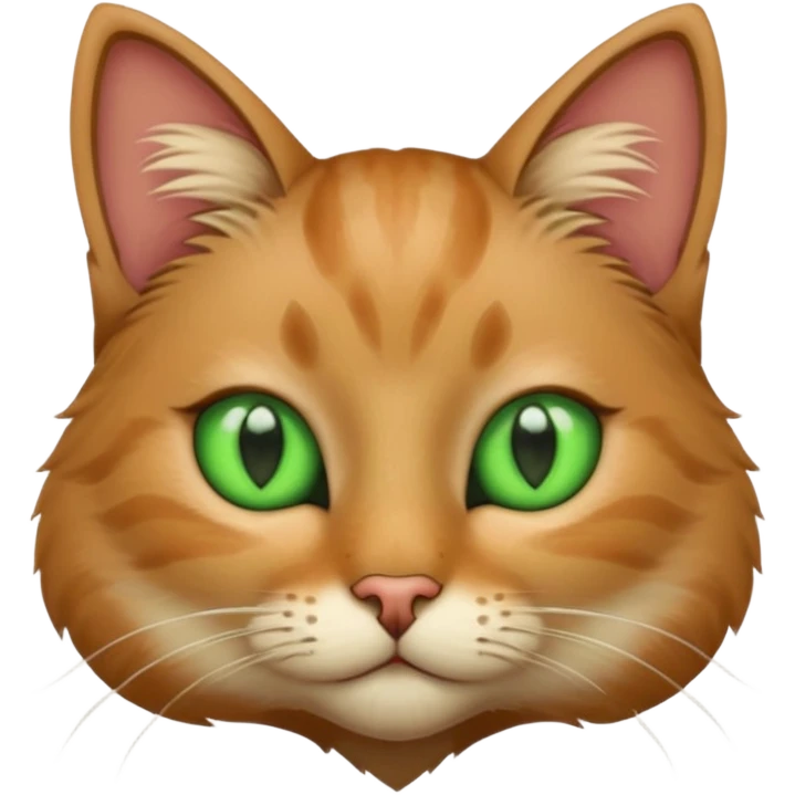 Un gato con corazón en los ojos de color verde emoji