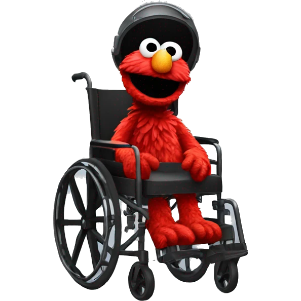 elmo as a general sitting in a wheelchair emoji
