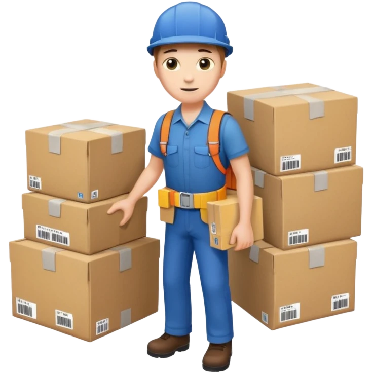 Apartment Mover, Fragile-Label Runner with tape belt. emoji