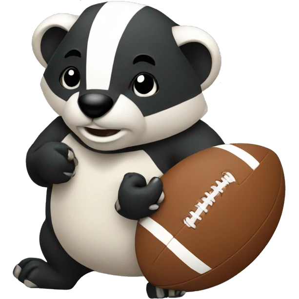 Badger holding rugby ball emoji
