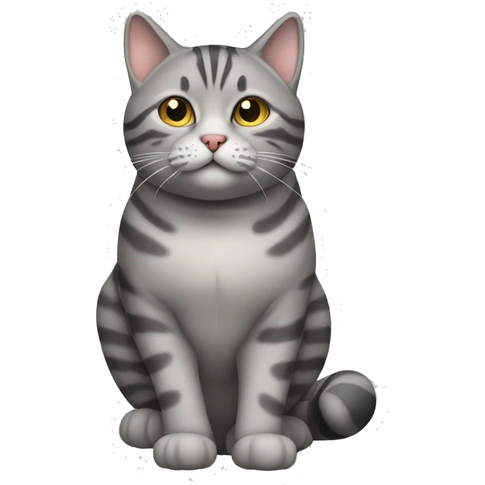 Fat grey tabby cat emoji