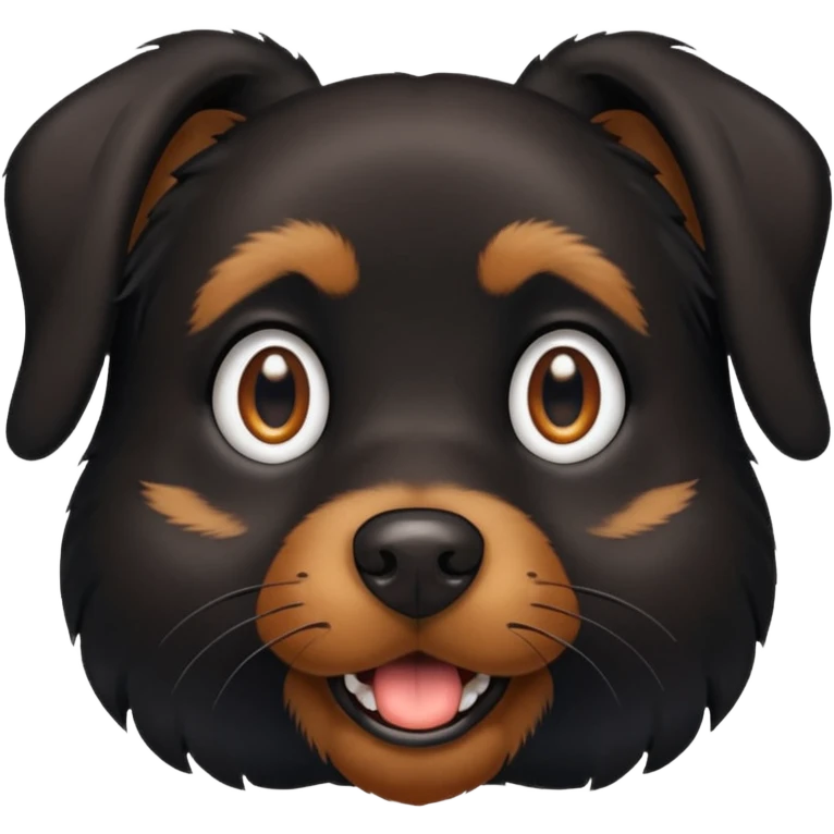 Un chien noir très étonné  emoji