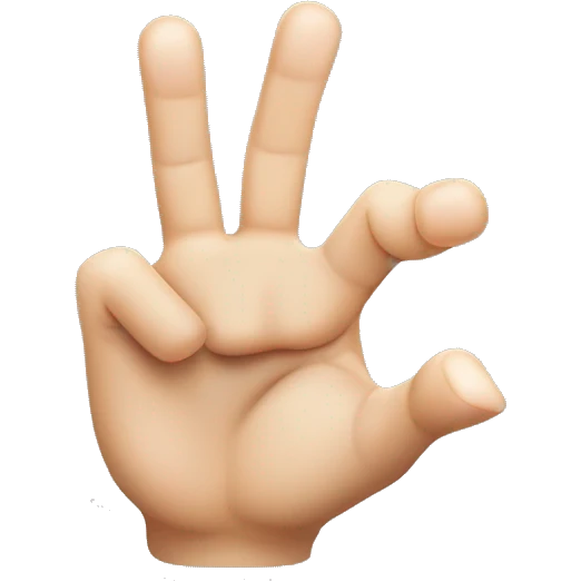 An emoji of a hand gesture showing an extended index finger and thumb forming an open angle, with the other three fingers (middle, ring, and pinky) pressed together and relaxed. emoji