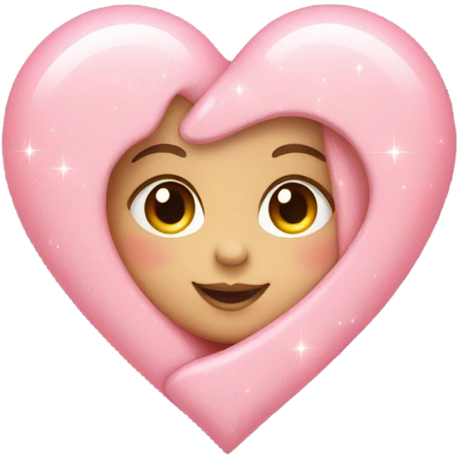 baby pink heart with sparkles  emoji