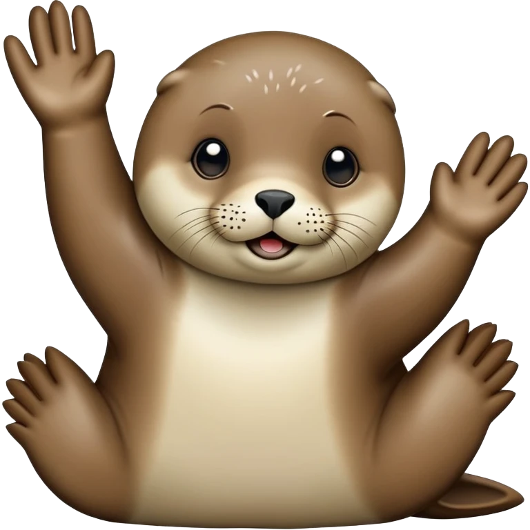 Cute seal clapping with hands  emoji