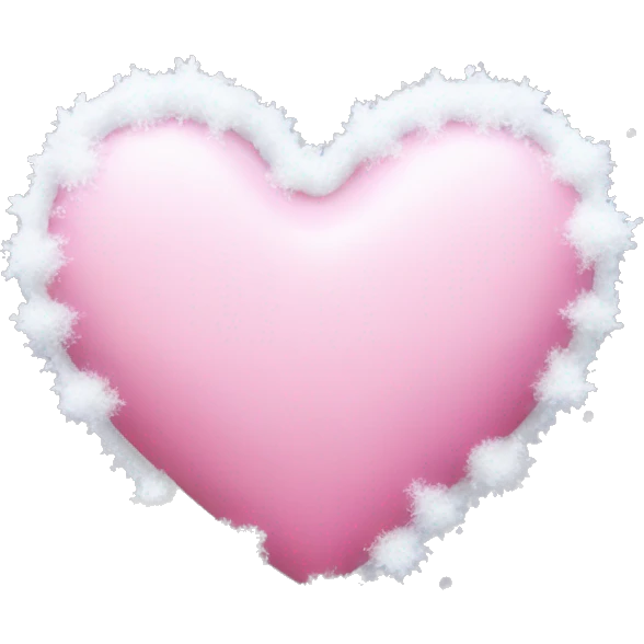 Pink heart with snow emoji