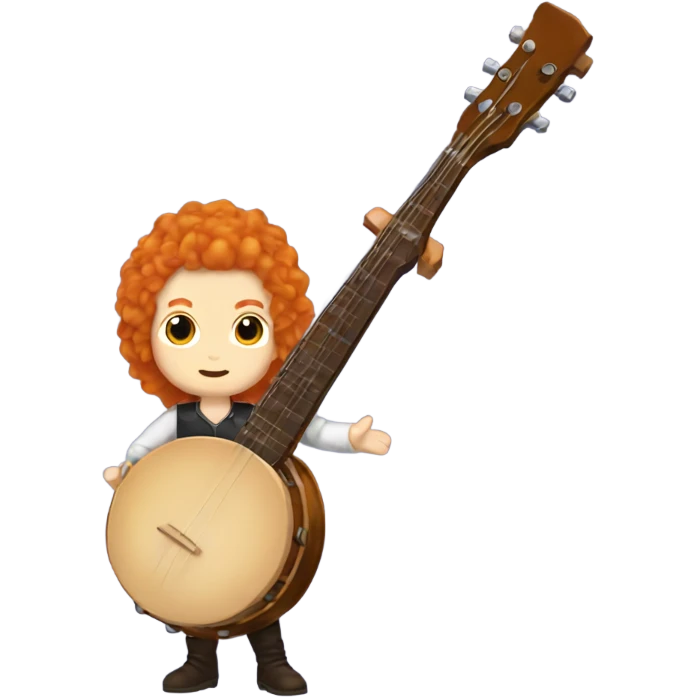 Vivaldi ginger wig chibi standing banjo  emoji