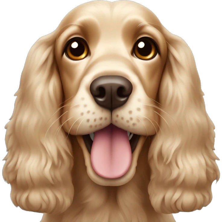 Cocker spaniel with a funny face emoji