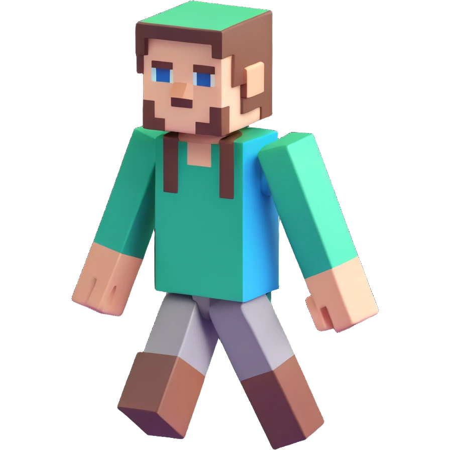 blocky Minecraft character emoji
