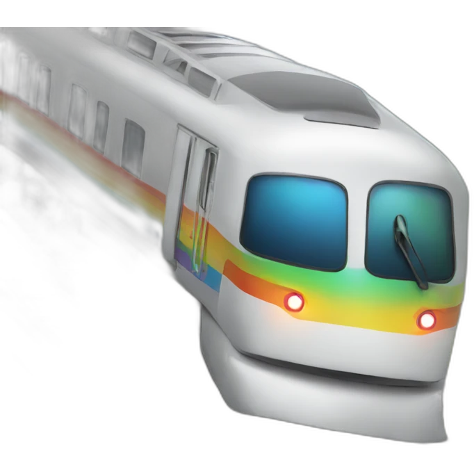 Train on a rainbow track emoji