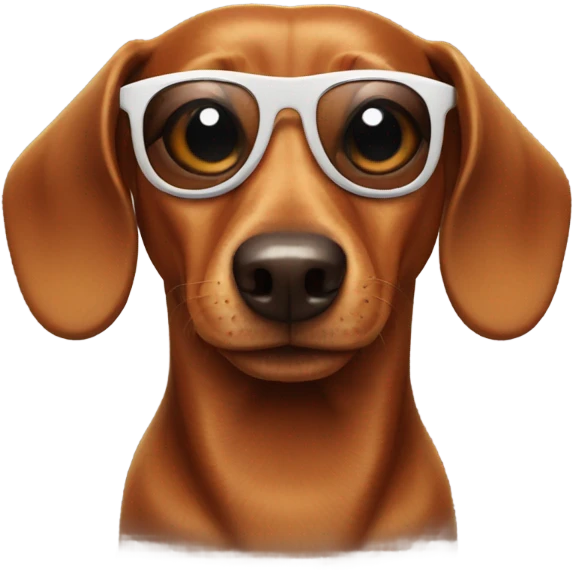 Brown Dachshund wearing sunglasses emoji