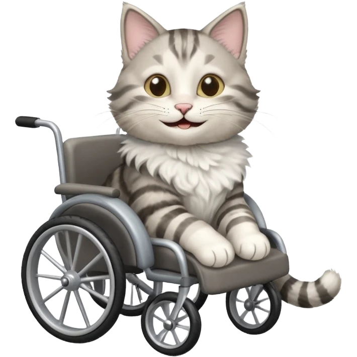 disabled cat in cat wheelchair emoji