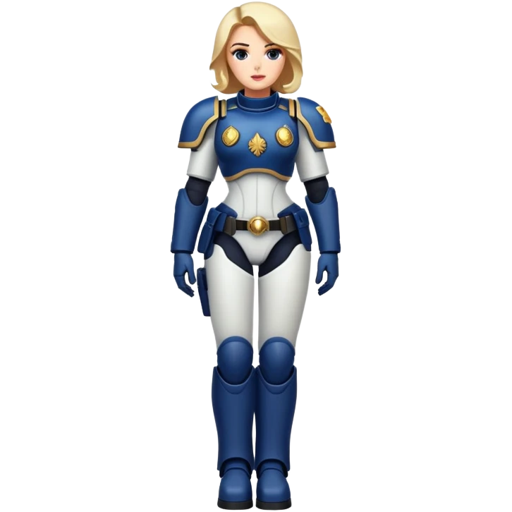 Stunning woman , space marine, full body emoji