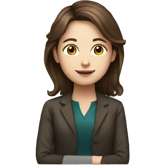 Girl art lecturer with brown hair  emoji