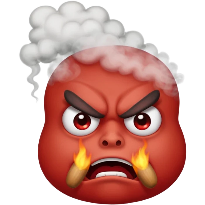 angry emoji, face with smoke coming out of nostrils emoji
