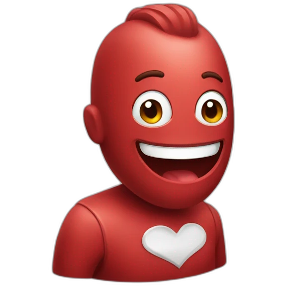 happy red liver emoji