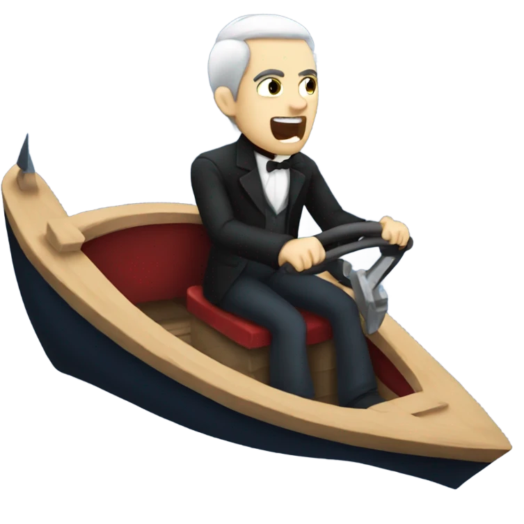 Vampire driving a boat  emoji