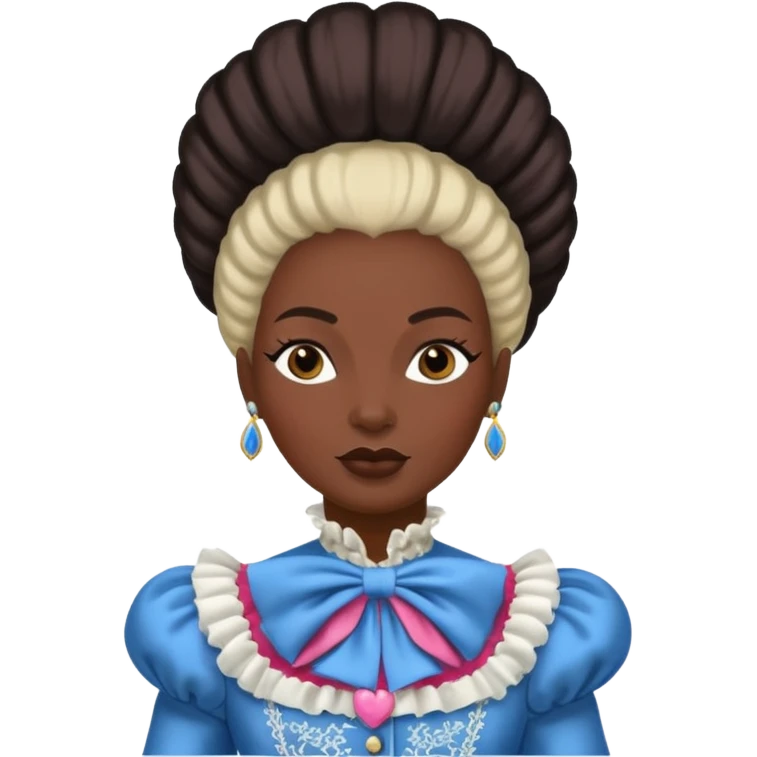 marie Antoinette fashion dark skinned woman emoji