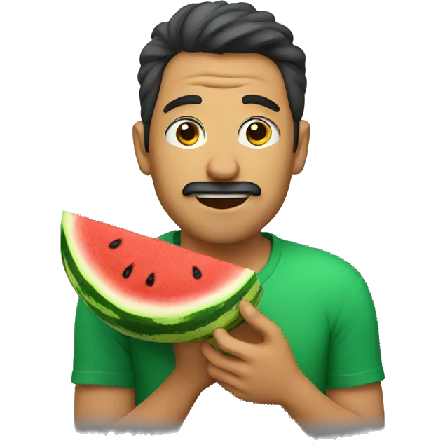 A man eating watermelon emoji