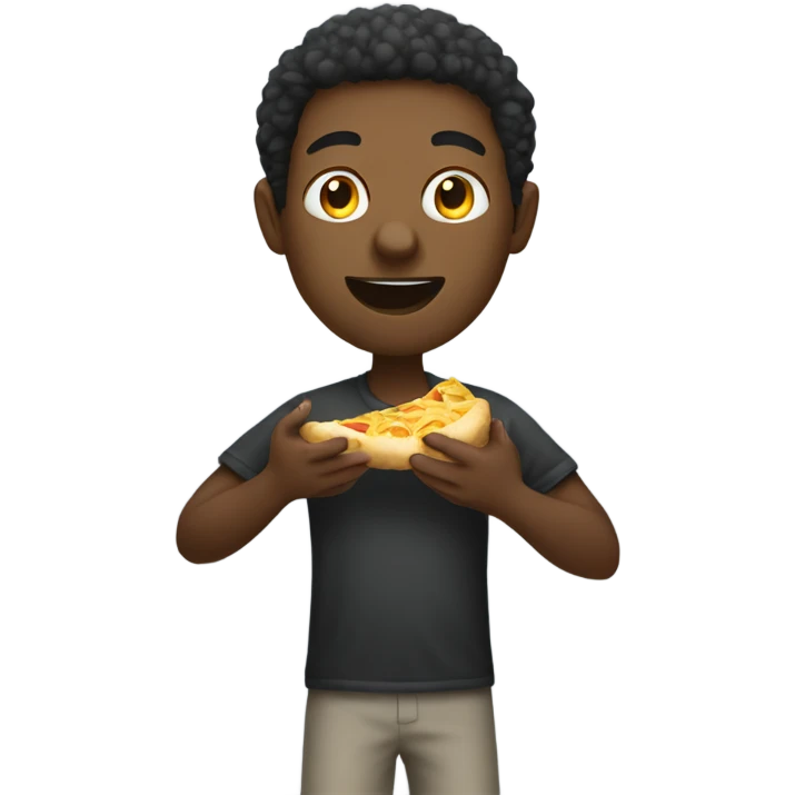Black man eating in a doorag emoji