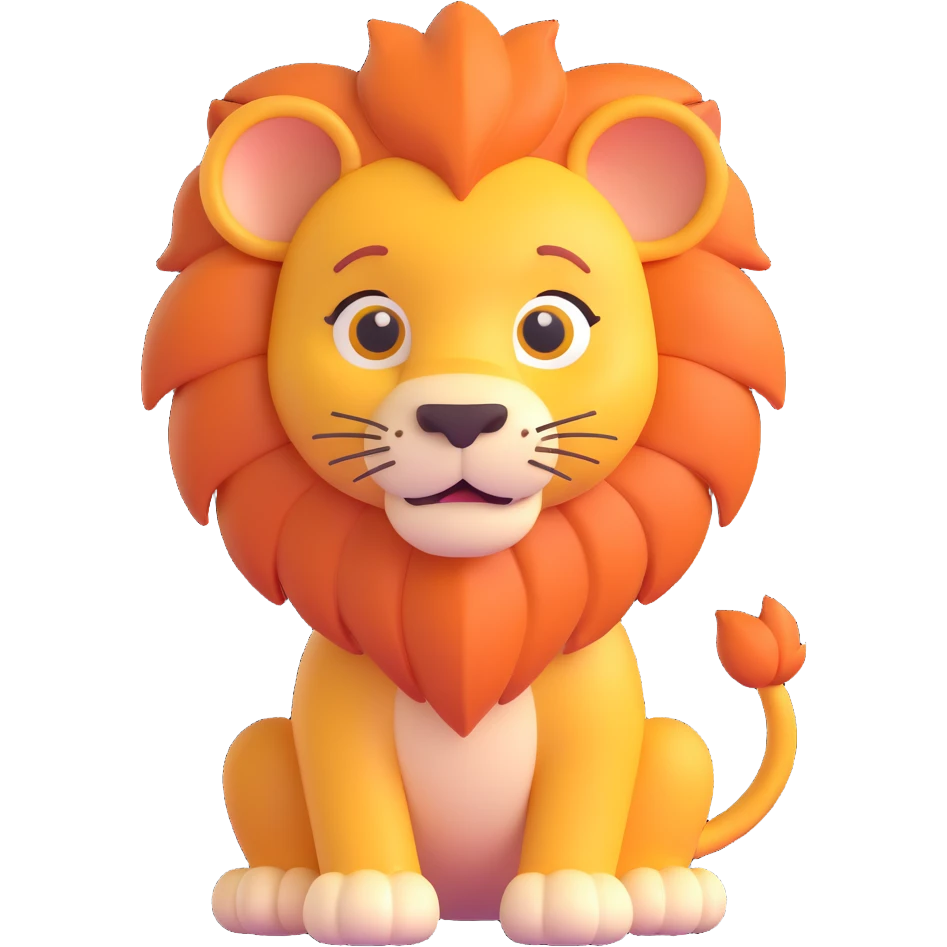 cute lion kid emoji