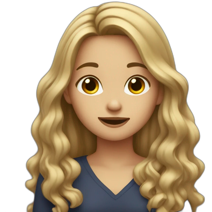 Girl Long Dark blonde hair Showing the 100 sign and being like omg emoji