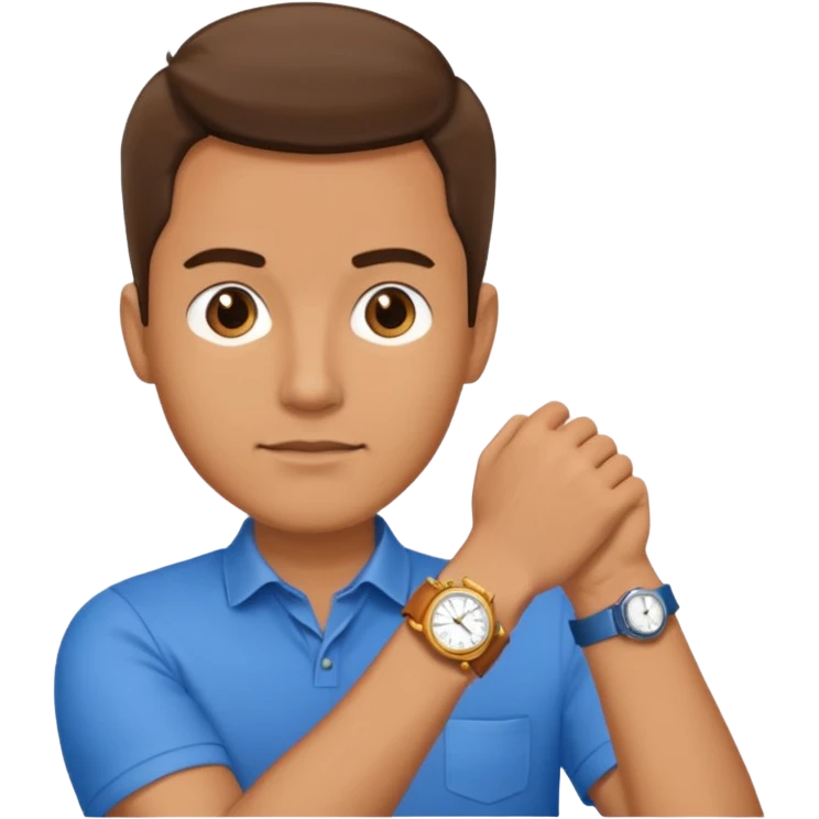 Male with wrist watch on right hand emoji