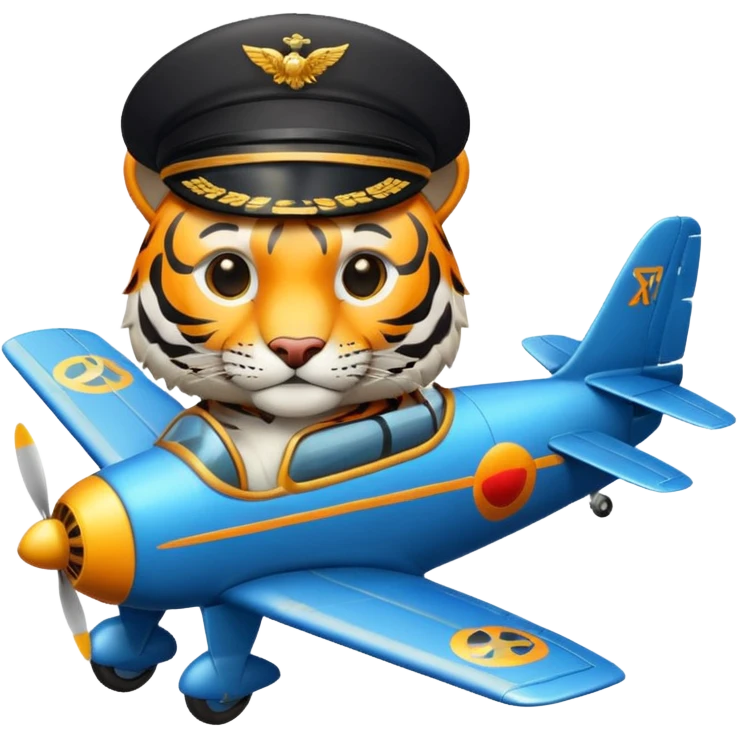 A tiger flying a plane  emoji