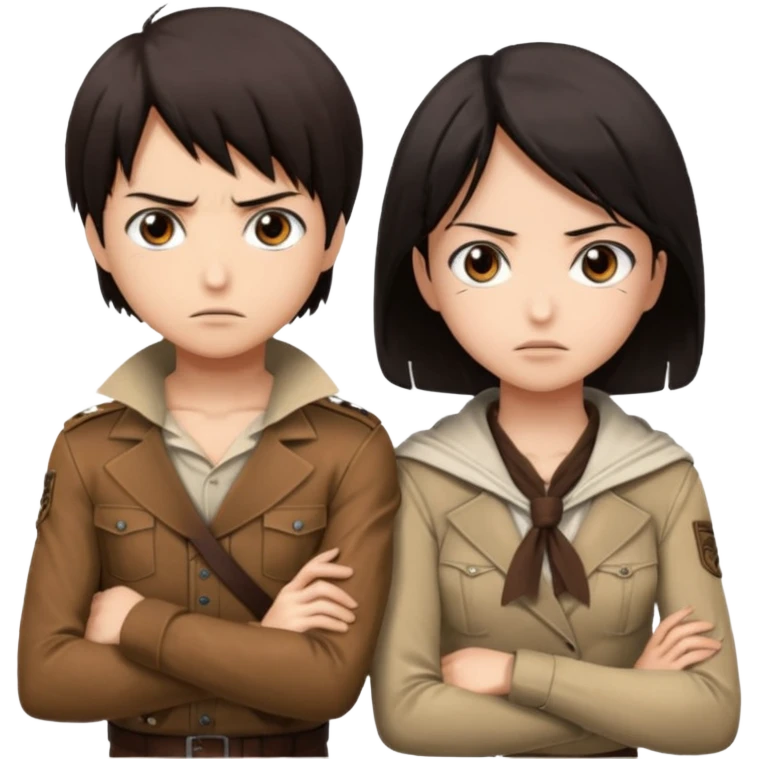 Attack On Titan, Eren Yeager and Mikasa emoji