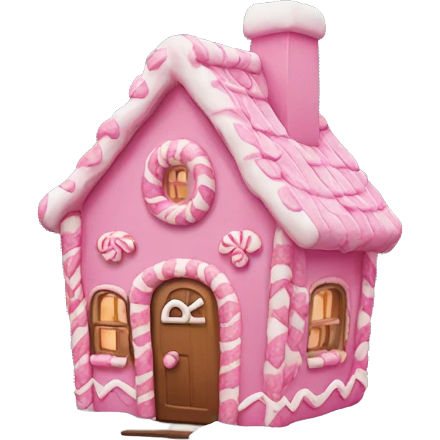 Pink ginger bread house emoji