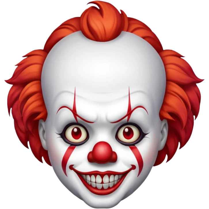 Create a emoji of pennywise.with exact red markings emoji
