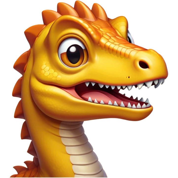Cinematic Cute Velociraptor Portrait Emoji, Head tilted playfully with a mischievous grin, featuring a compact, agile form with bright, sparkling eyes and a slightly curved snout full of playful charm, Simplified yet irresistibly adorable features, highly detailed, glowing with a warm, inviting prehistoric glow, high shine, affectionate and lively, stylized with a touch of whimsical dinosaur mischief, soft glowing outline, capturing the essence of a mischievous yet endearing Velociraptor that seems as if it could dart out of the screen into your arms! emoji