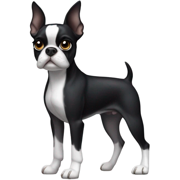 Black and white Boston terrier emoji