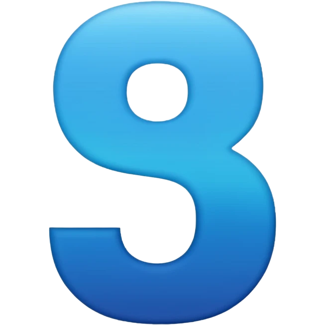 number 8 in blight blue to ocean blue gradient emoji