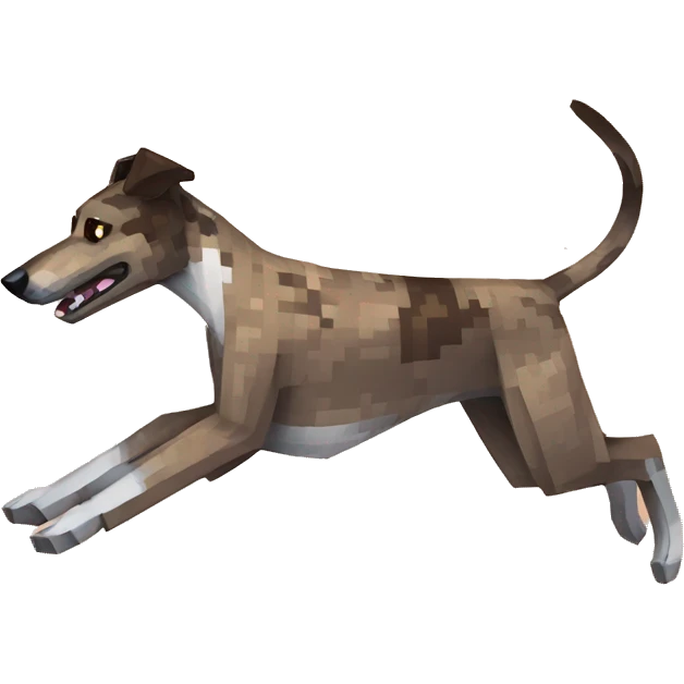 Minecraft pixel brindle greyhound running  emoji
