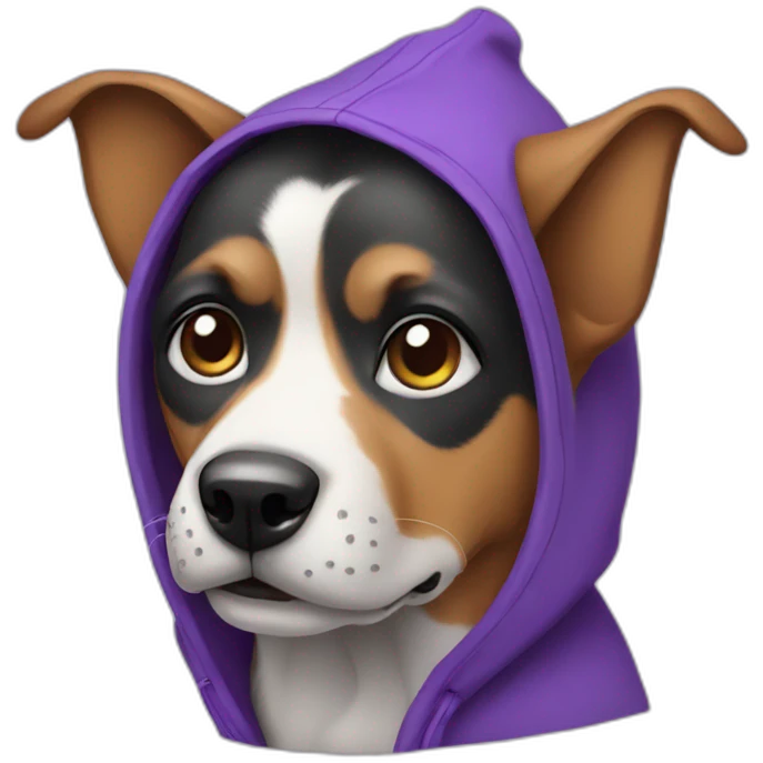 dog with purple hoodie emoji
