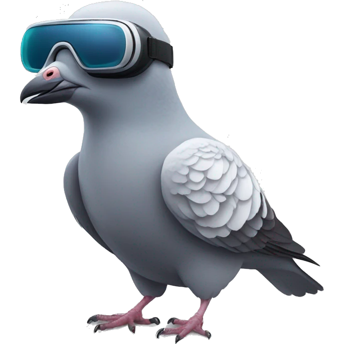 a pigeon with vr goggles  emoji