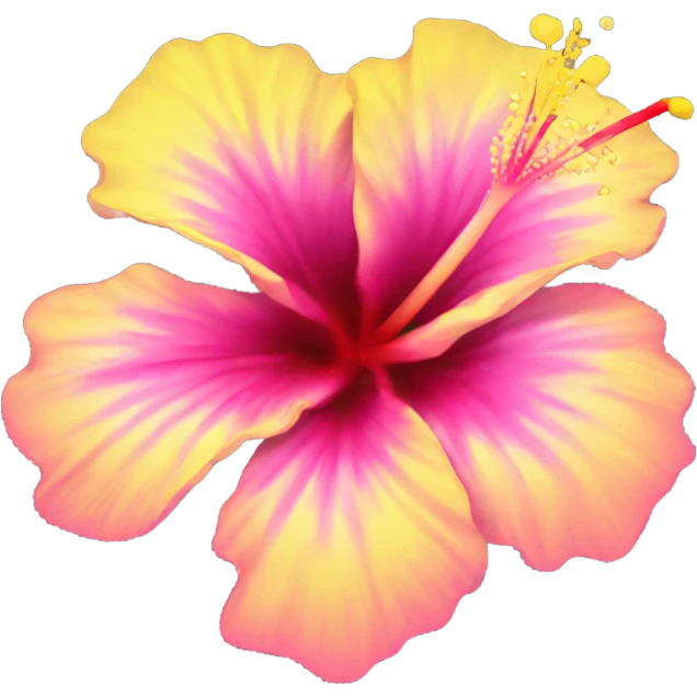 yellow and pink hibiscus flower emoji