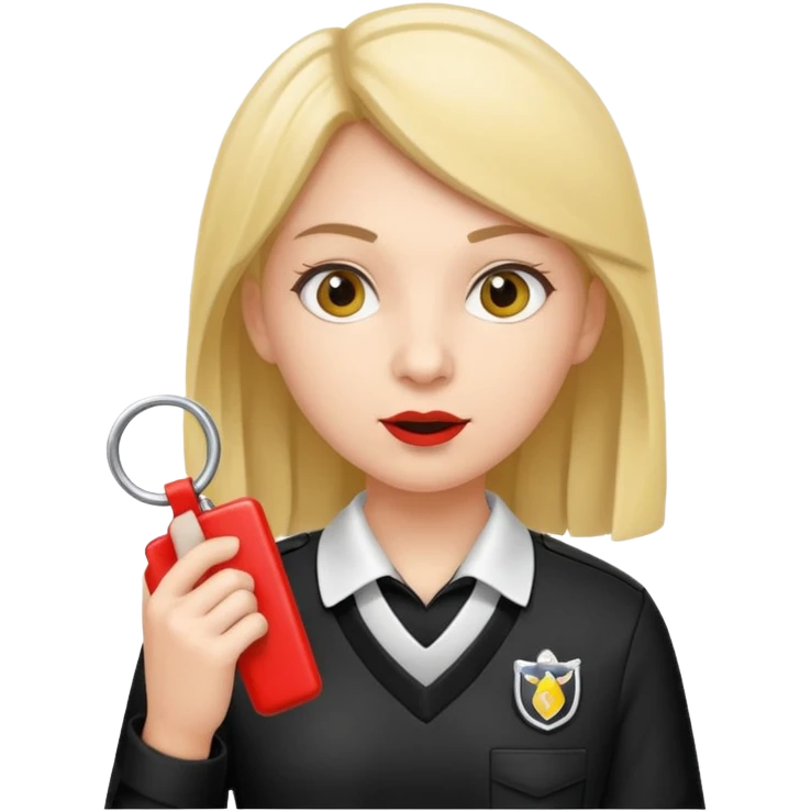 girl referee with whistle emoji