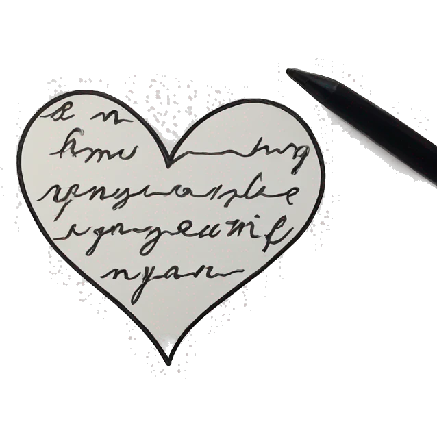 My heart Love handwriting  emoji