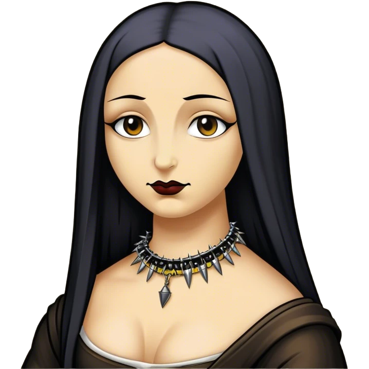 Goth mona lisa with spike choker  emoji