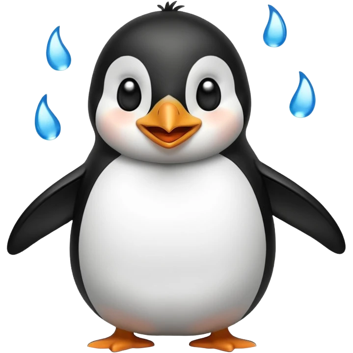laughing penguin with tears while laughing  emoji