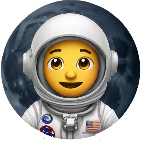 moon with an astronaut emoji