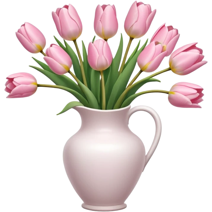 Light pink tulips in white vase emoji