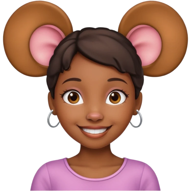 black girl with mouse ears emoji