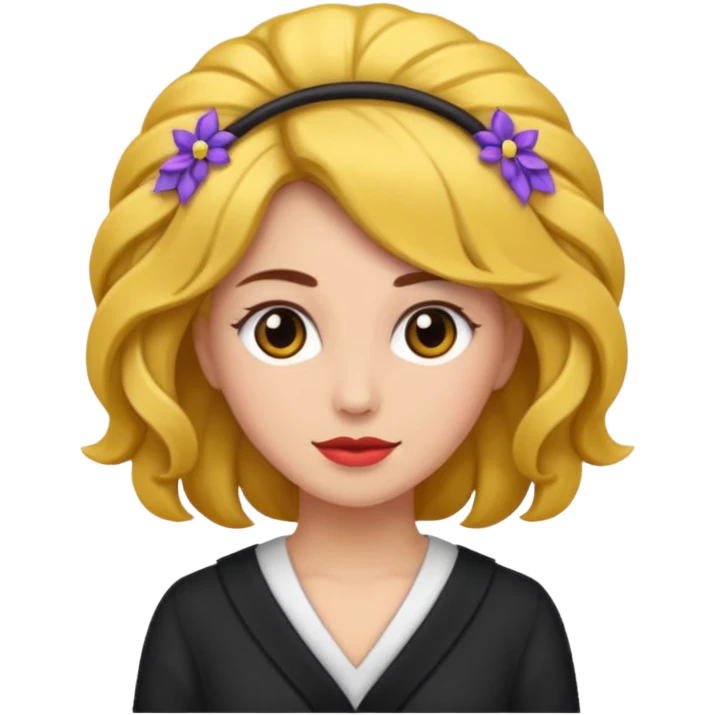 mujer con el pelo recogido para ceremonia emoji