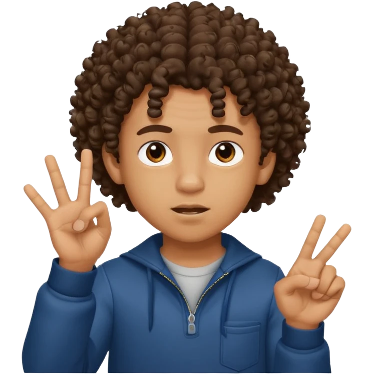 Ragazzo mulatto col coi ricci che manda a fanculo emoji