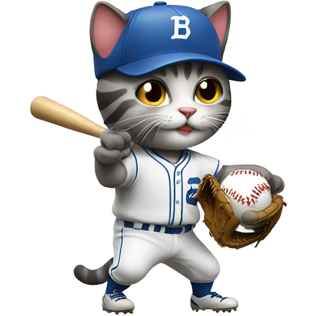 cat playing baseball  emoji