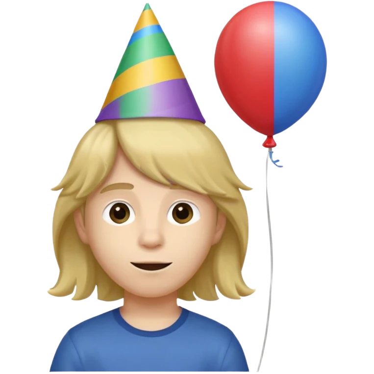 party hatted boy with long hair emoji