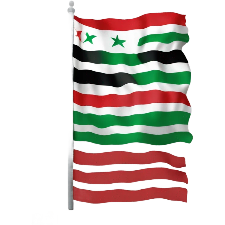 Syria flag but change the red color to green emoji